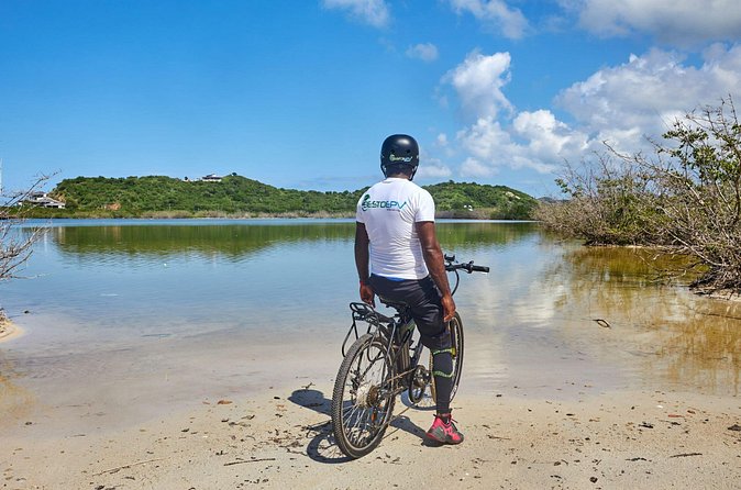 Guided Orange Valley Bike and Hike - Following the edge of Salt Pond