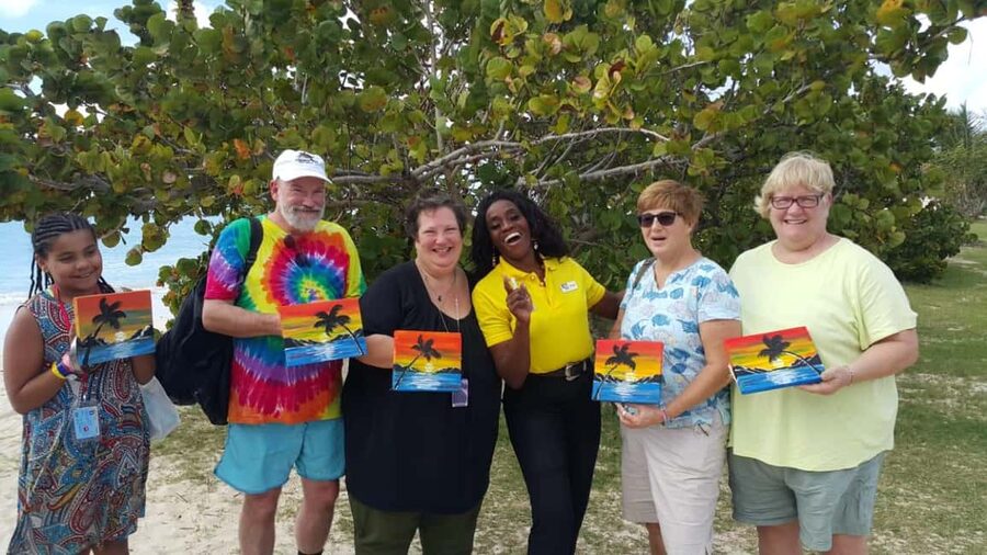 Sip & Paint with lunch on exciting Ffryes Tiki beach Bar - From Heritage Quay to Antigua’s west coast