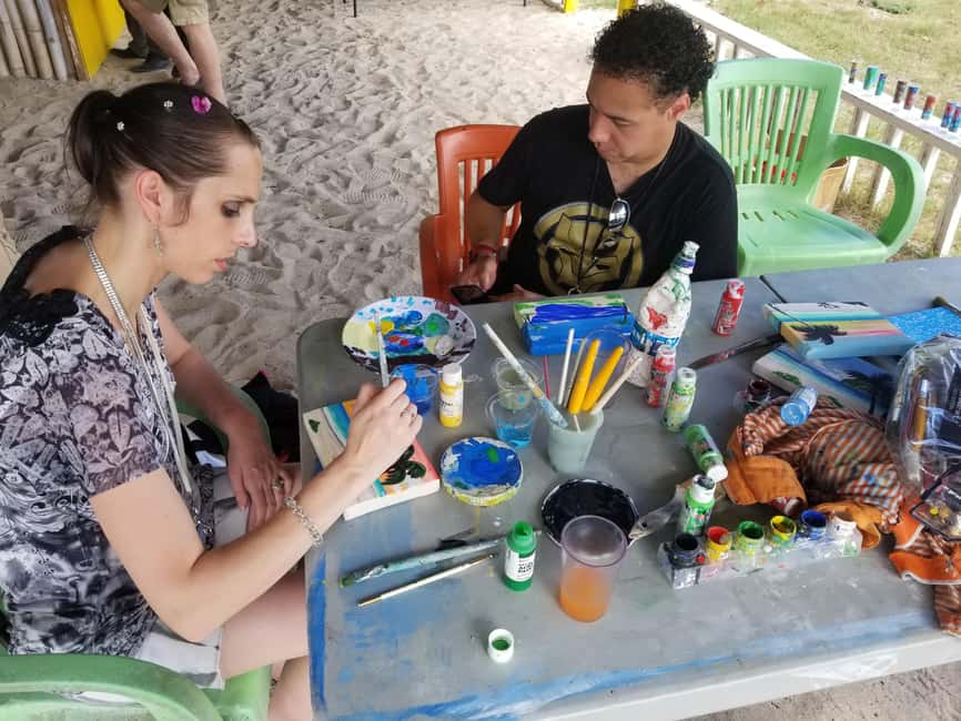 Sip & Paint with lunch on exciting Ffryes Tiki beach Bar - What the $65 package is really worth