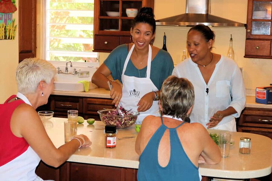 St. John's: Rum Cooking Class with 6 Rum Tastings - Making sweet potato soup with rum